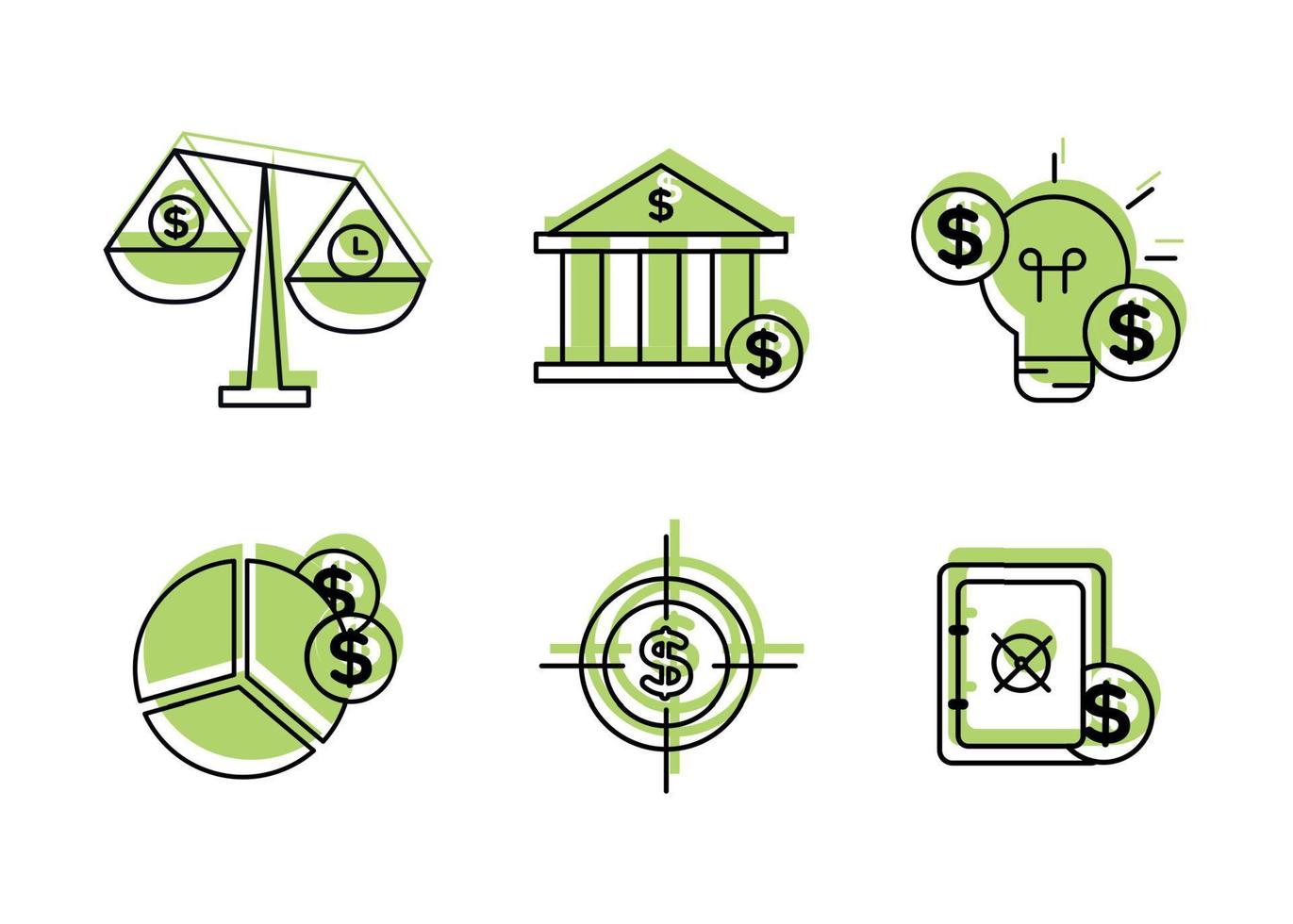 Vector illustration set of finance icons