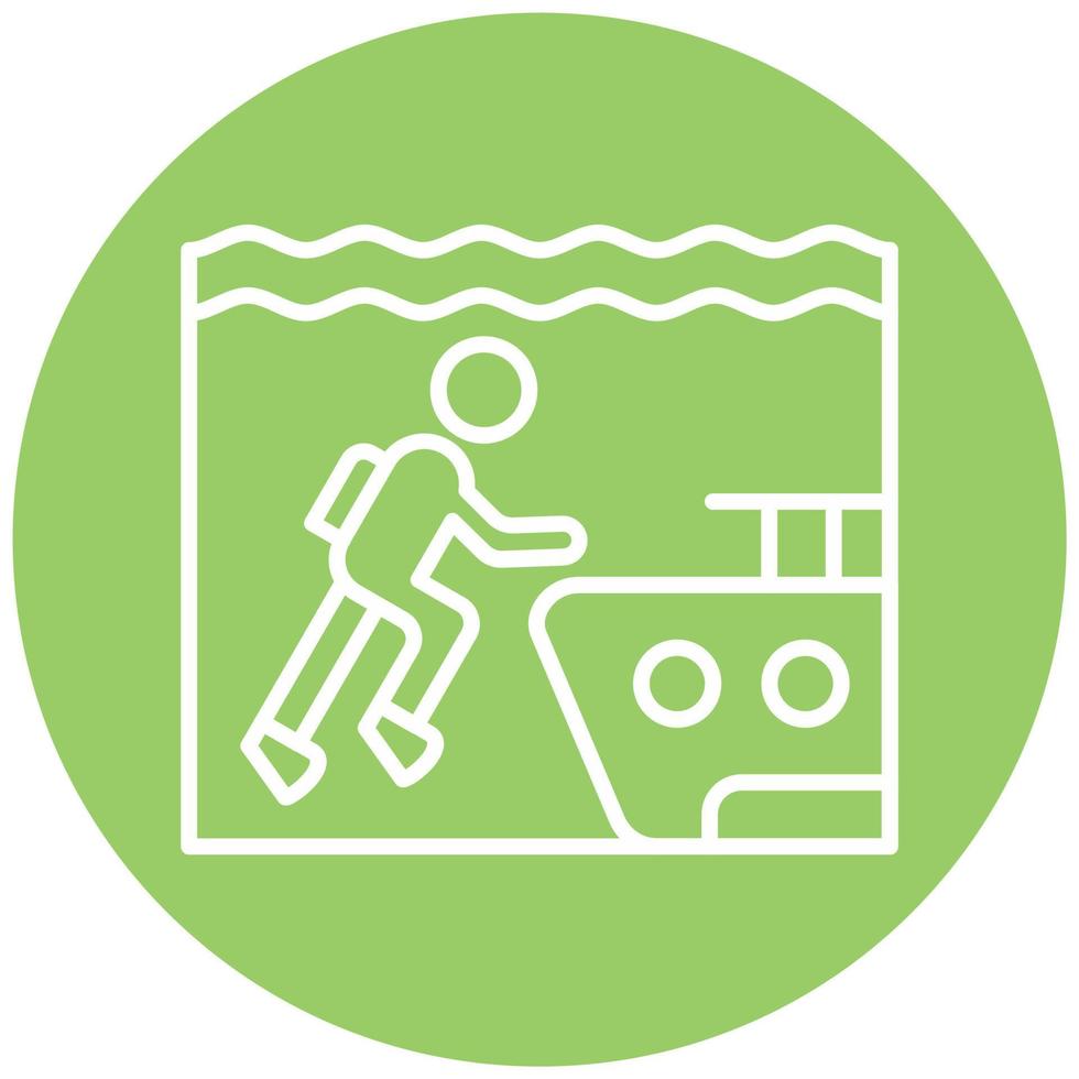 Wreck Diving Icon Style vector