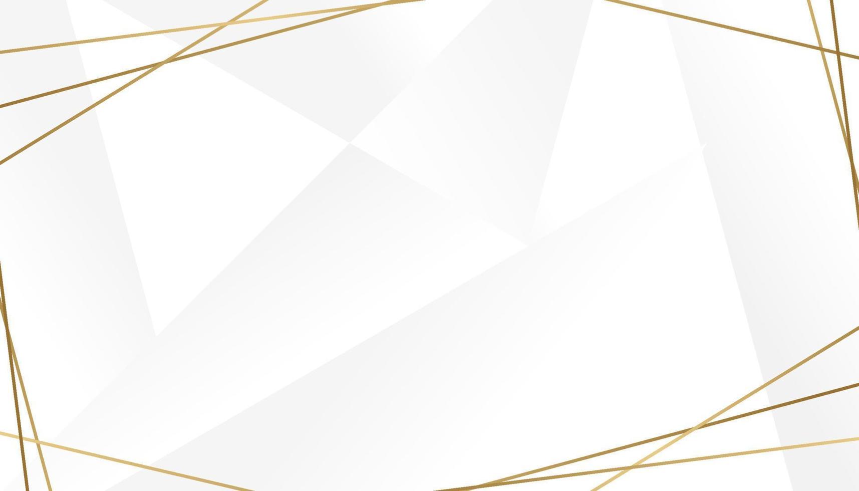 Luxury Gold Geometric line border on white background vector