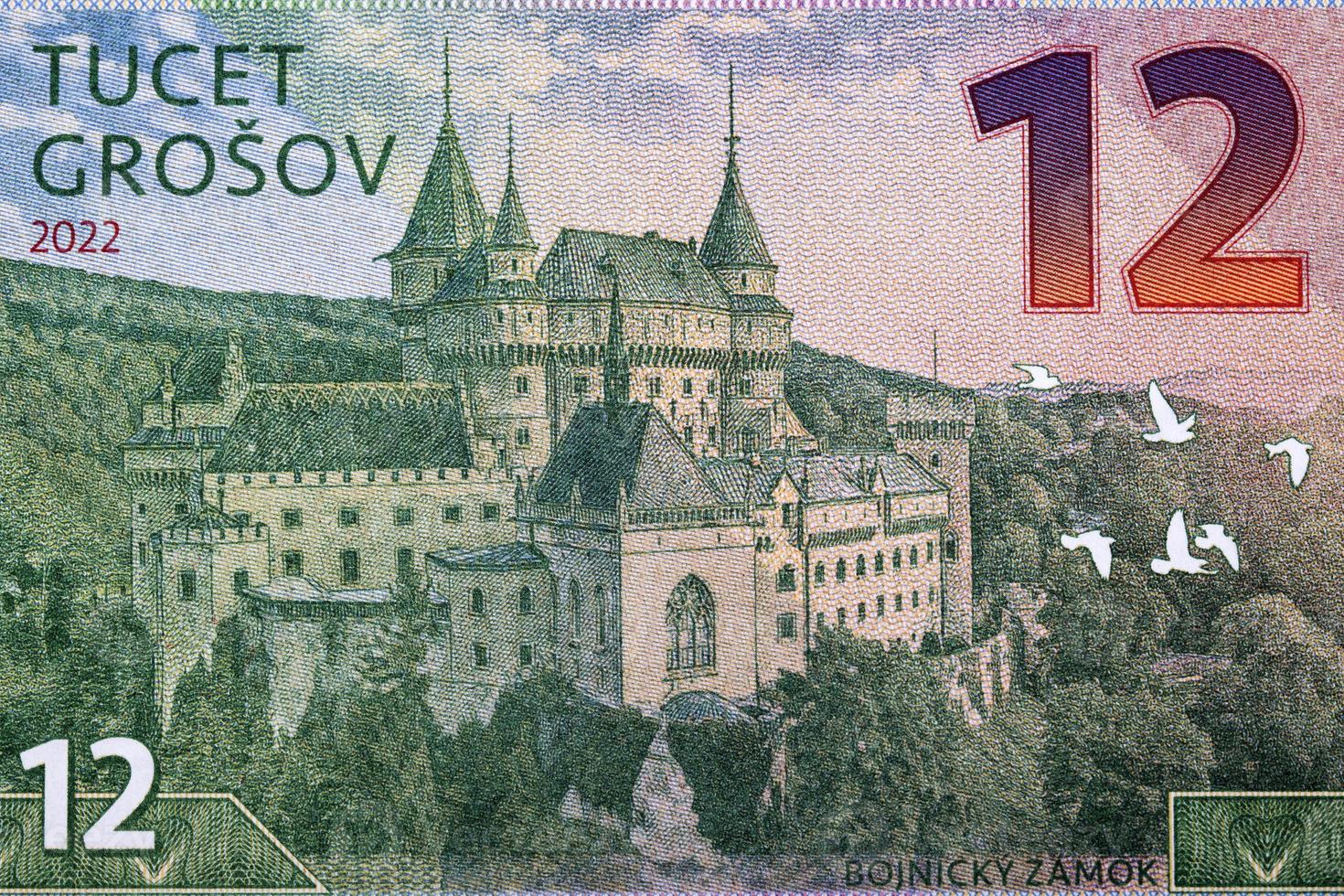 Bojnice Castle from money photo
