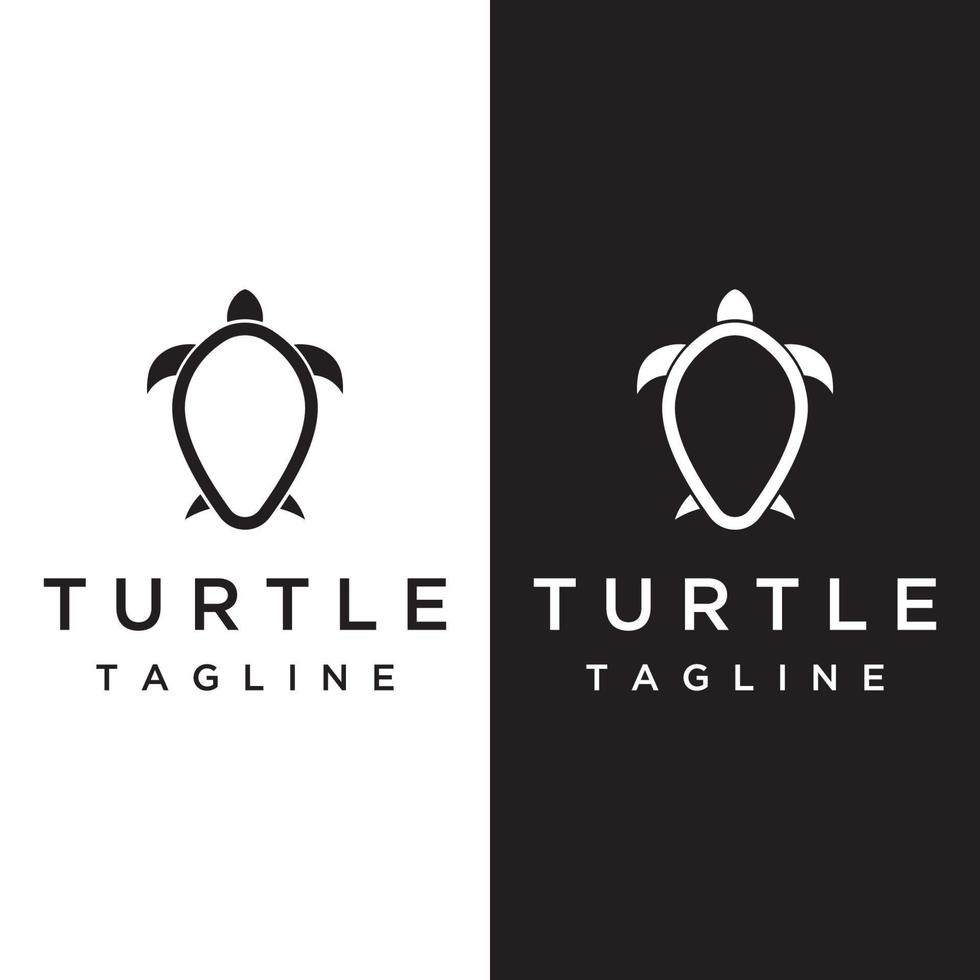 Tortuga animal logo diseño con un sencillo y elegante concepto. vector