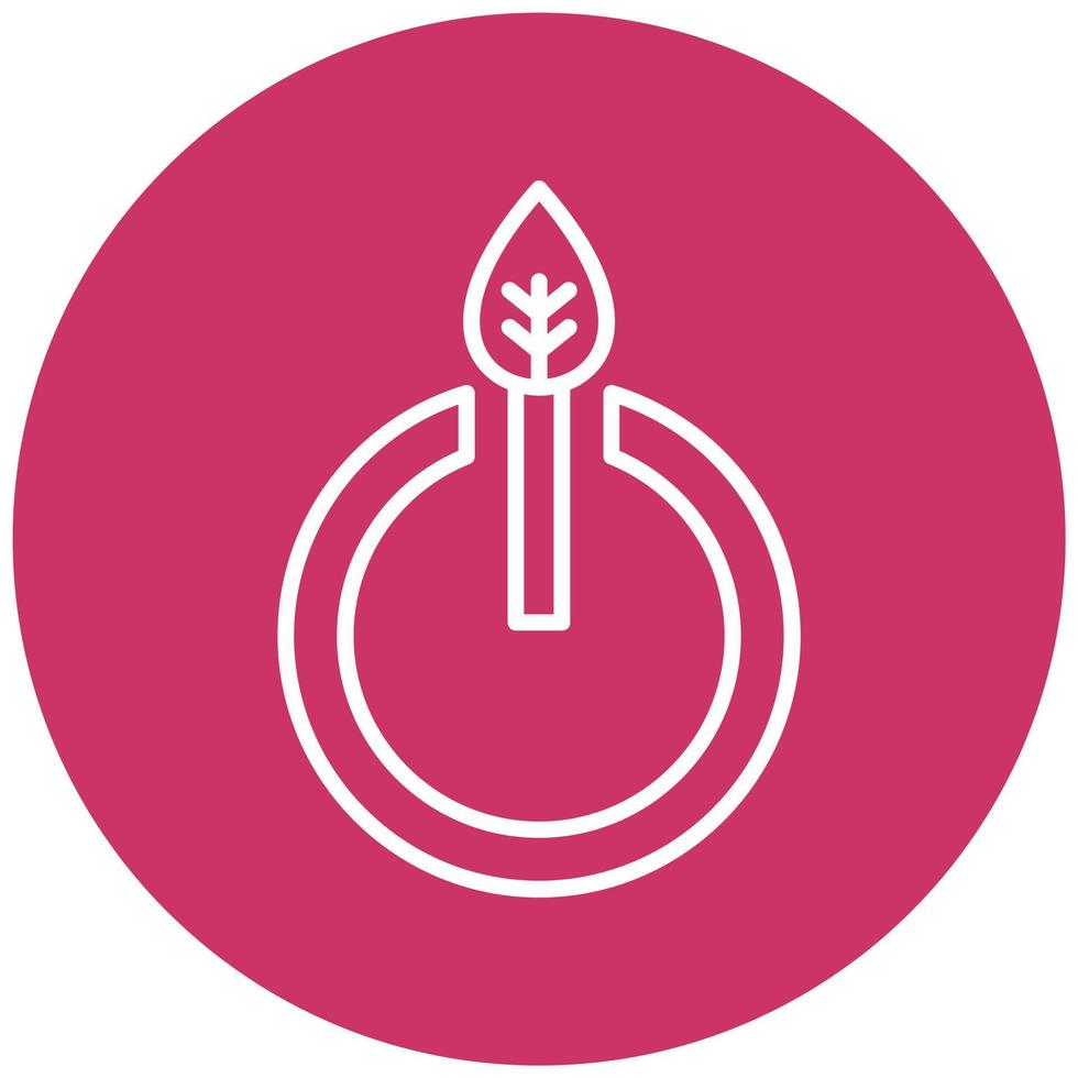 Eco Power Button Vector Icon Style