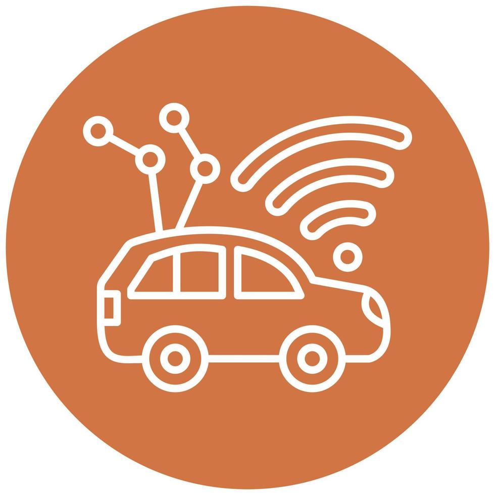 Autonomous Vehicle Vector Icon Style