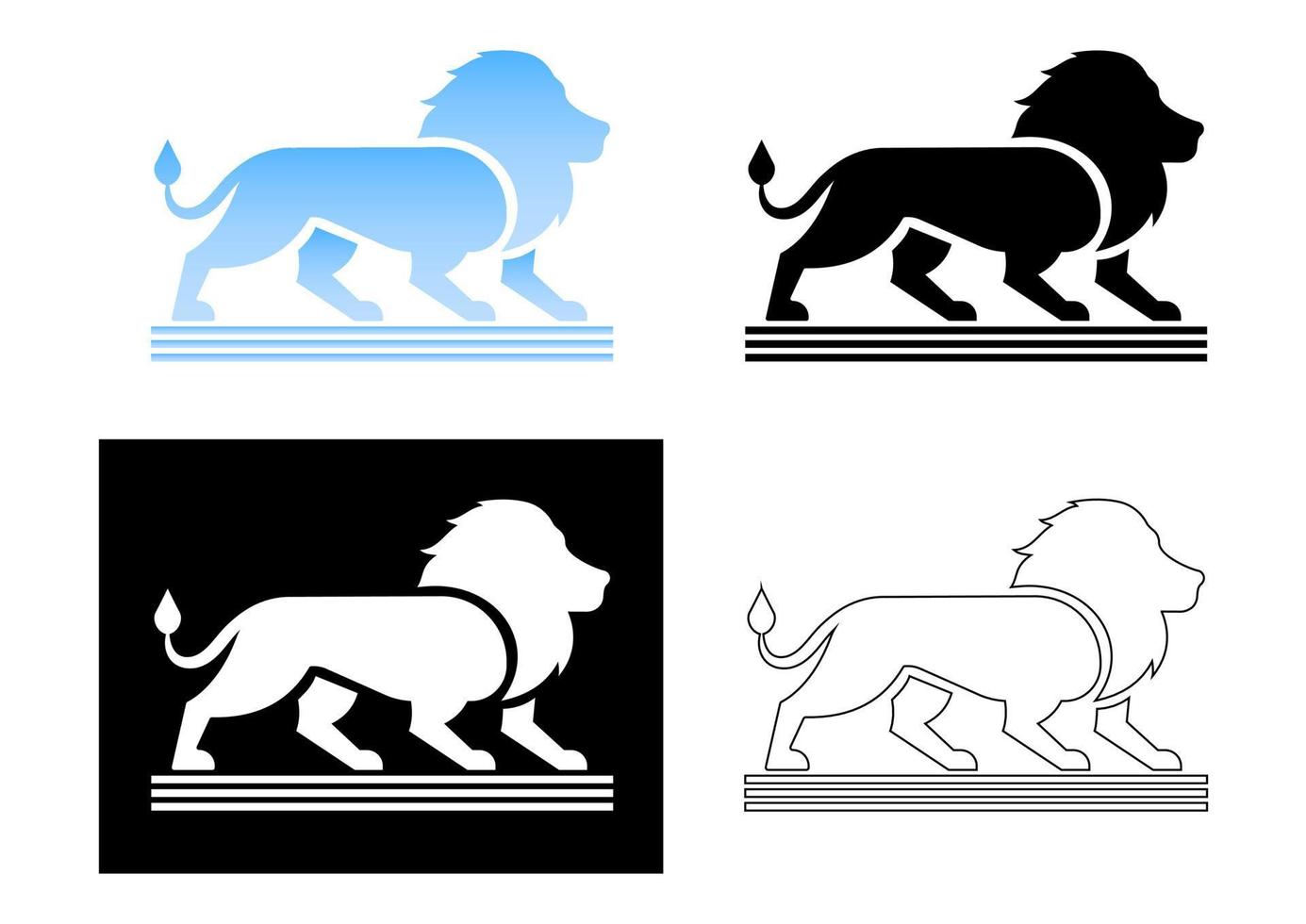 Lion Logo Vector Flat Design. Lion Silhouette Vector Illustration