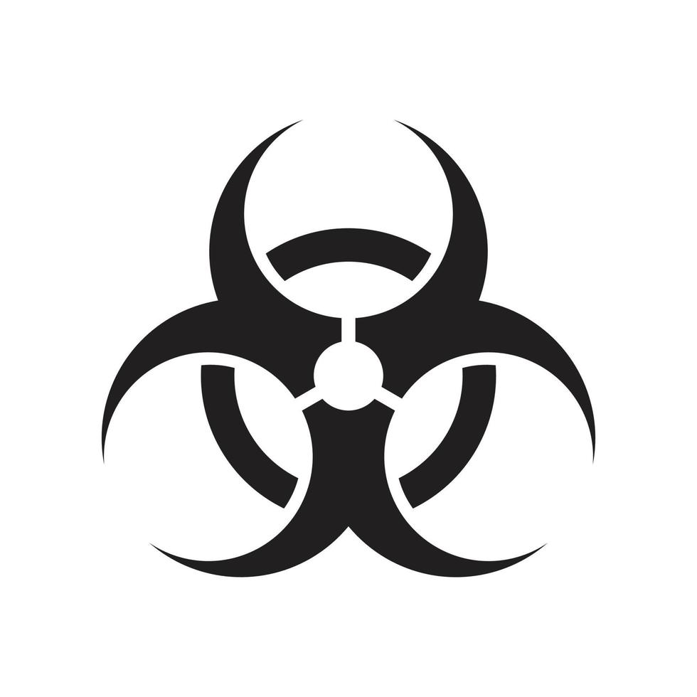 Biohazard symbol, sign of biological threat alert vector