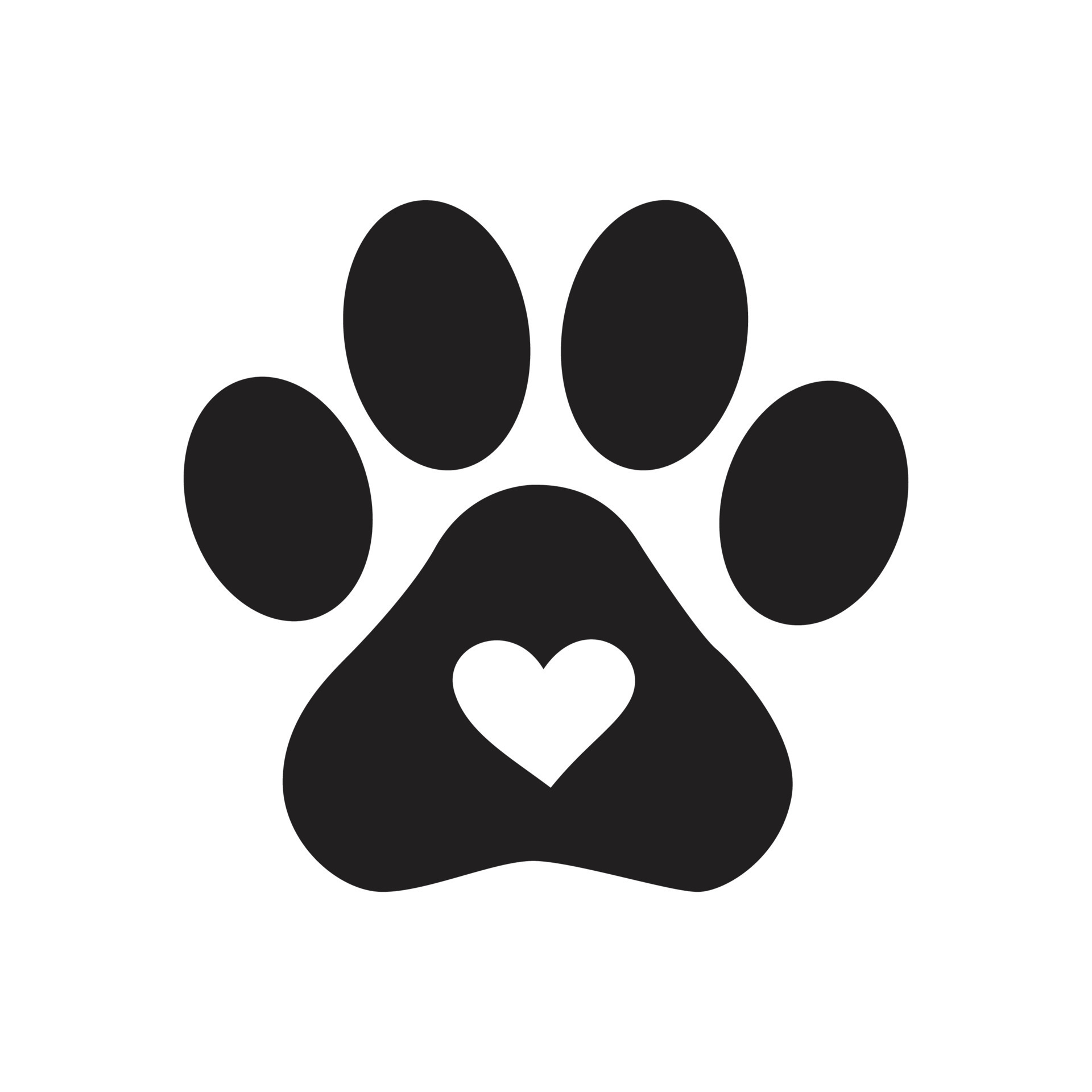 Paw Print Heart Clipart