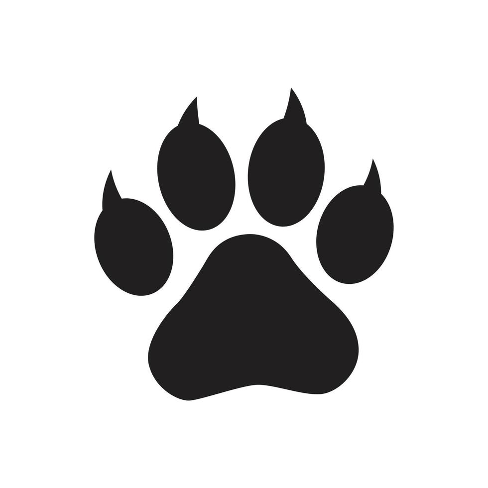 Black animal paw print vector