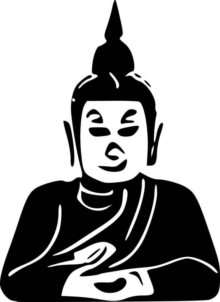 negro Buda icono vector