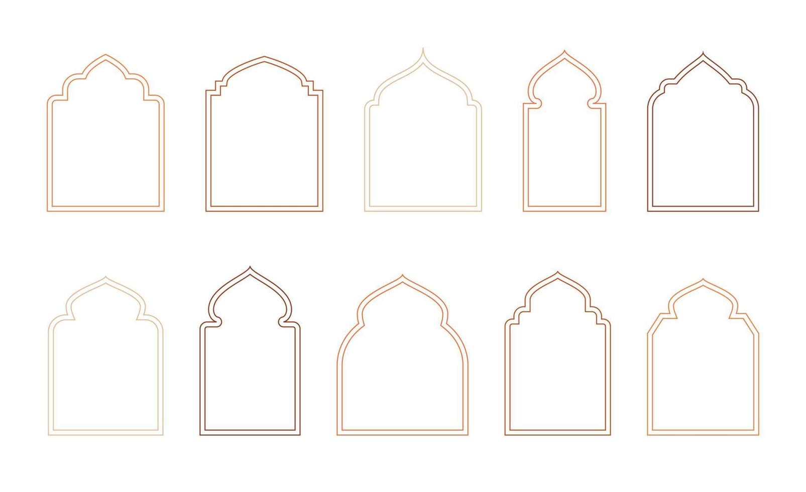 Islamic and ramadan kareem windows in oriental style. Border and frame with modern boho design template. vector