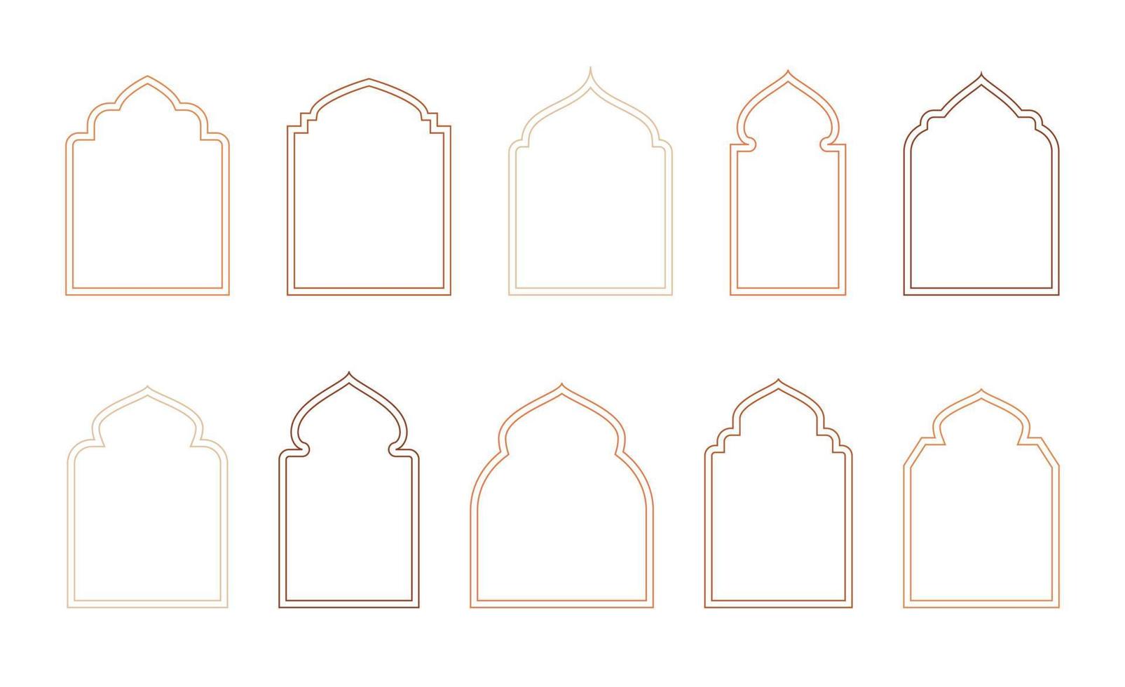 islámico y Ramadán kareem ventanas en oriental estilo. frontera y marco con moderno boho diseño modelo. vector