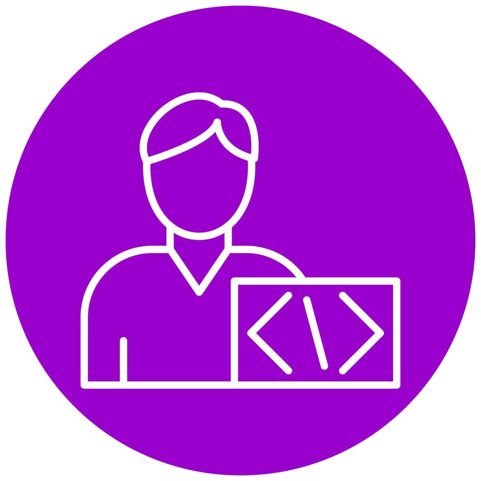 Coder Man Vector Icon Style