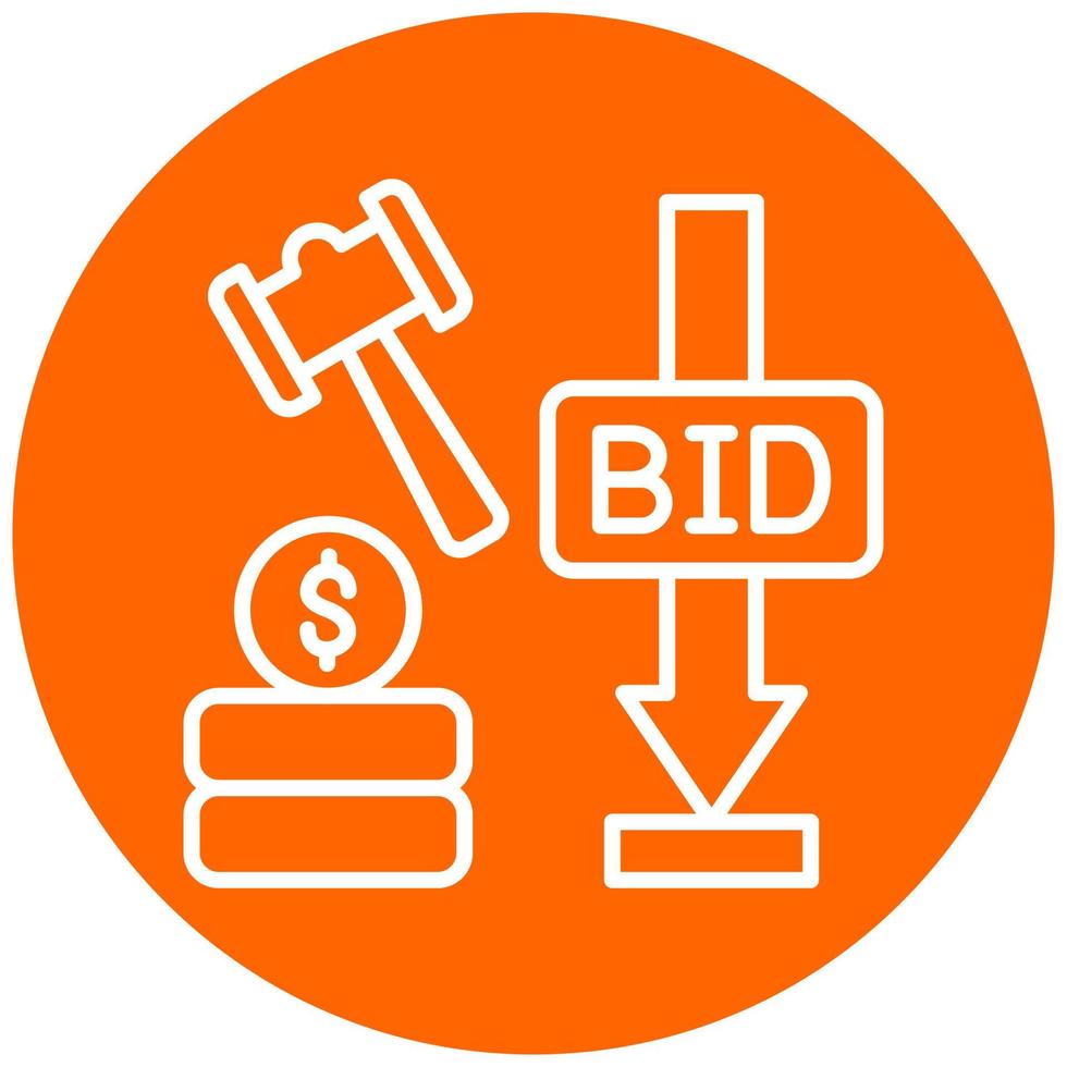 Minimum Bid Auction Vector Icon Style