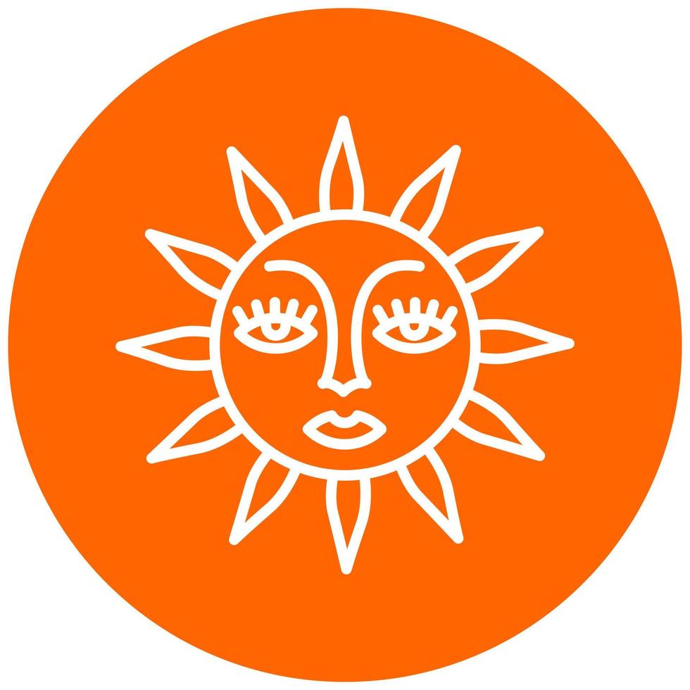 Sun with Face Vector Icon Style