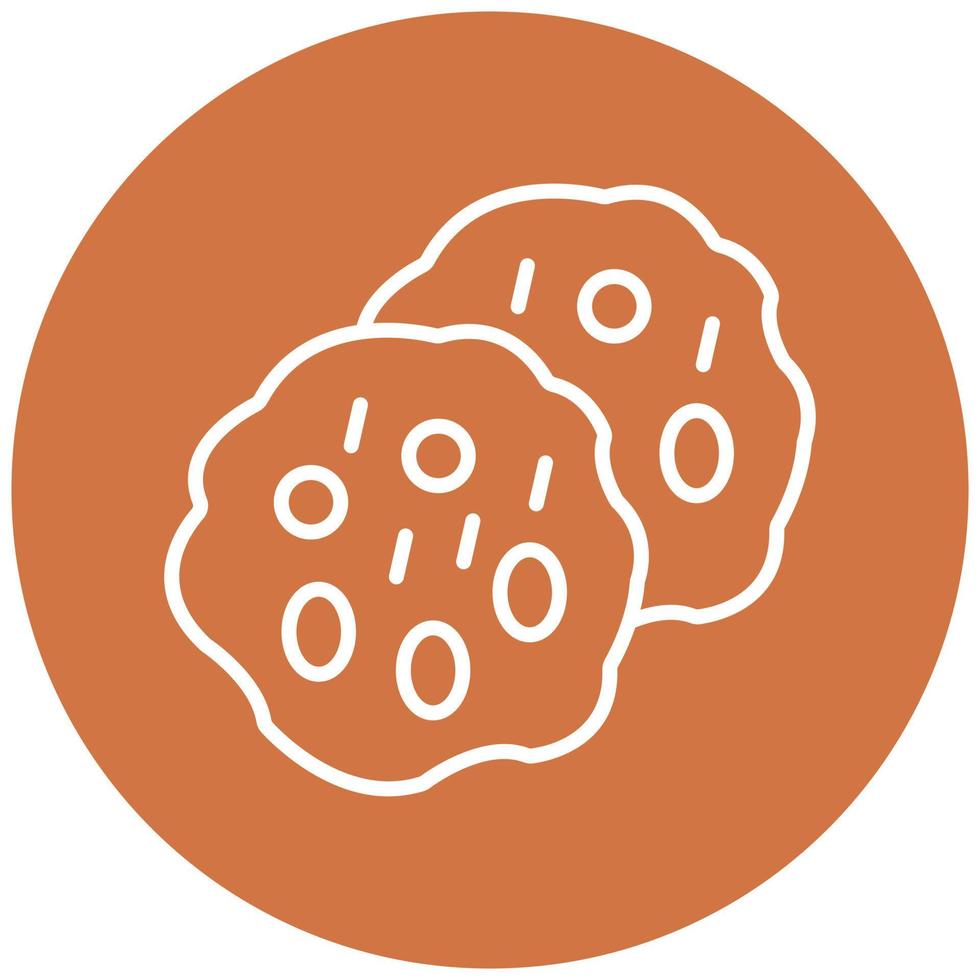 Chocolate Chip Cookie Vector Icon Style