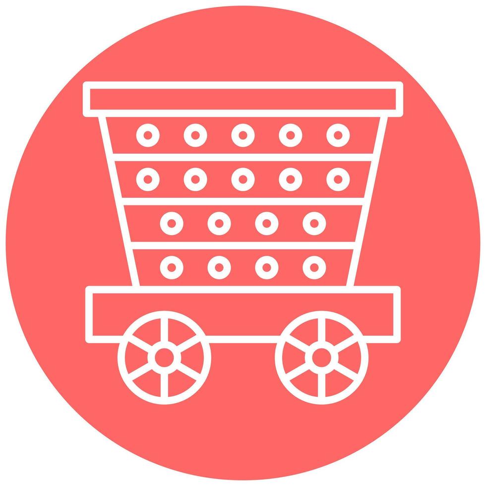 Wood Cart Vector Icon Style