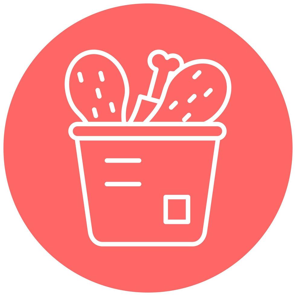 Chicken Bucket Vector Icon Style