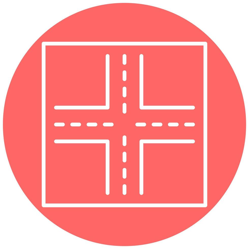 Four Way Intersection Vector Icon Style