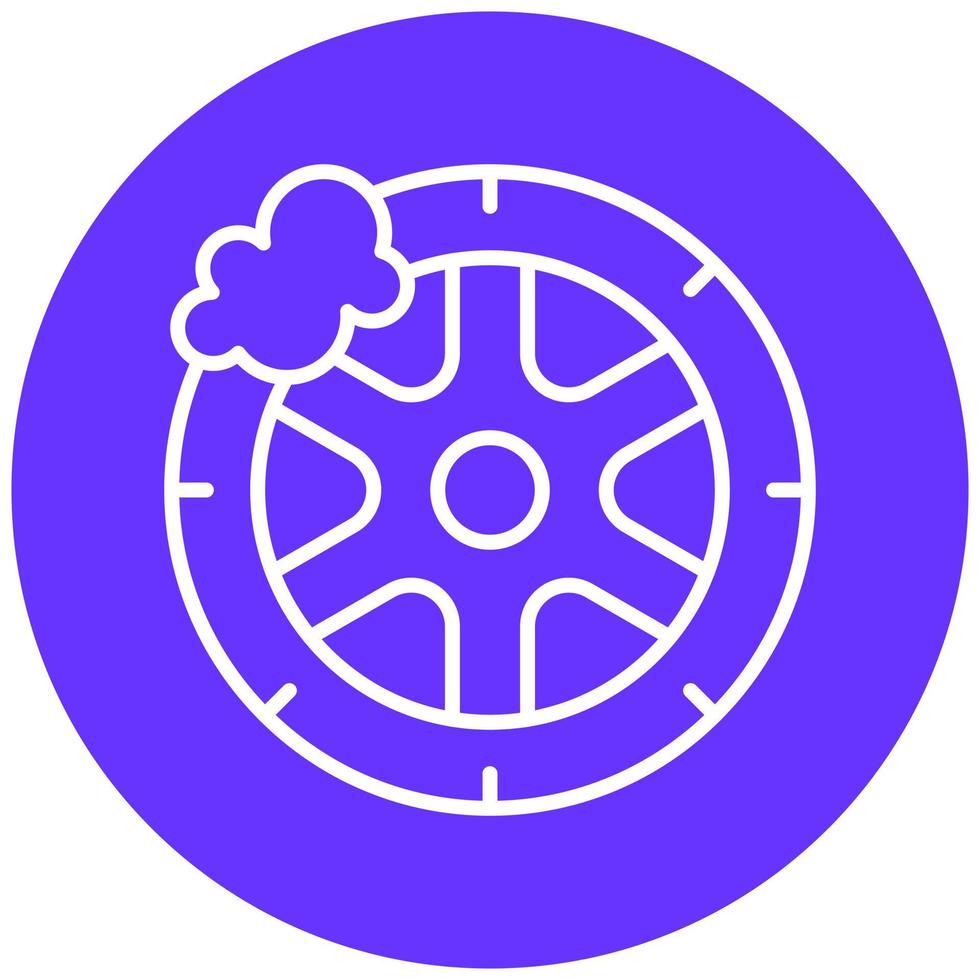 Tire Cleaning Vector Icon Style