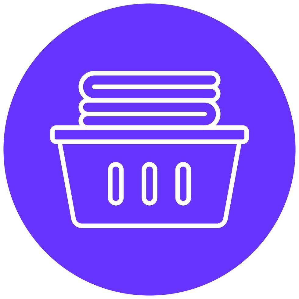 Laundry Basket Vector Icon Style