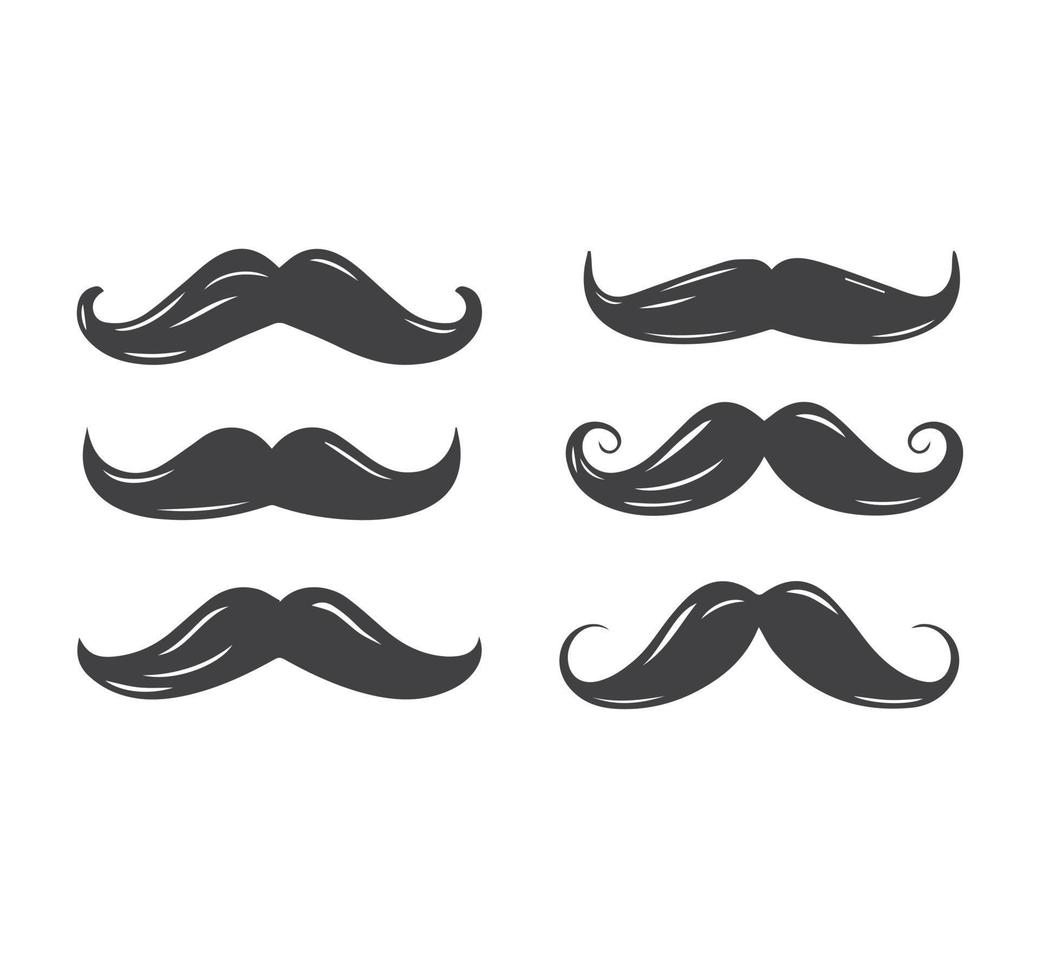 Black mustache icons vector image