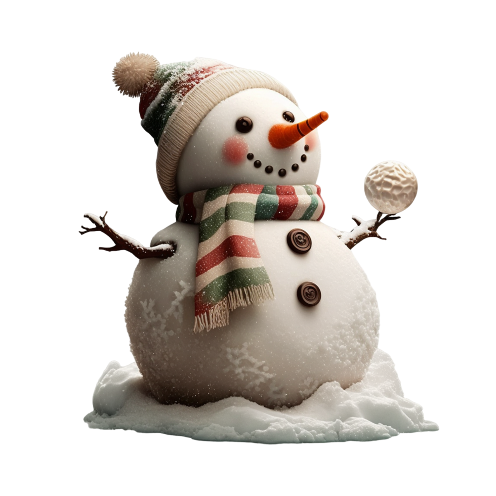 Cute Small Snowman With Hat png