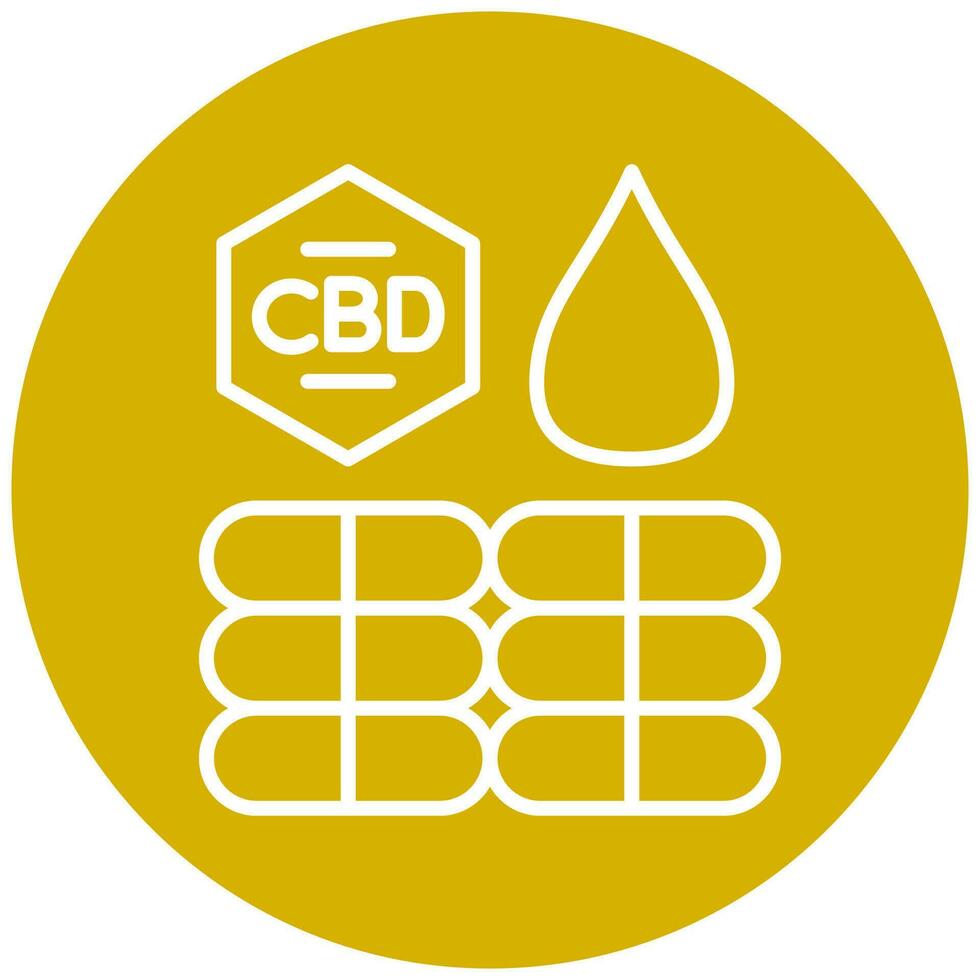 Bio Cbd Per Capsule Vector Icon Style