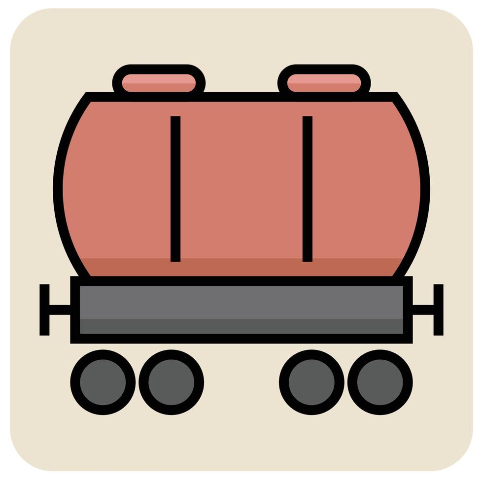 Filled color outline icon for Oil tank. vector