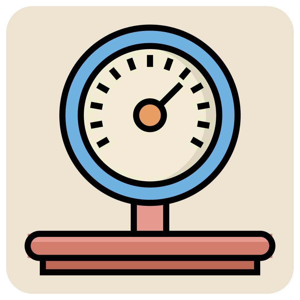 Filled color outline icon for Weight machine. vector