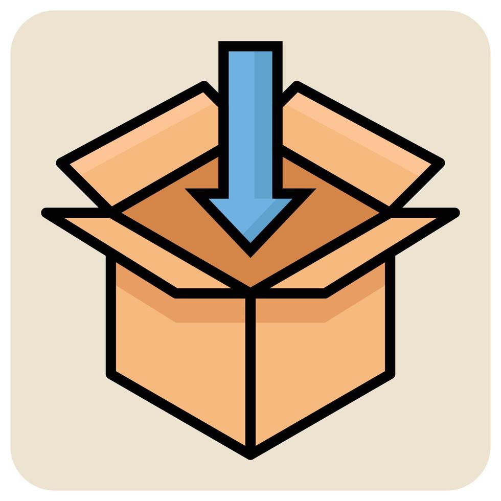 Filled color outline icon for Products in. vector