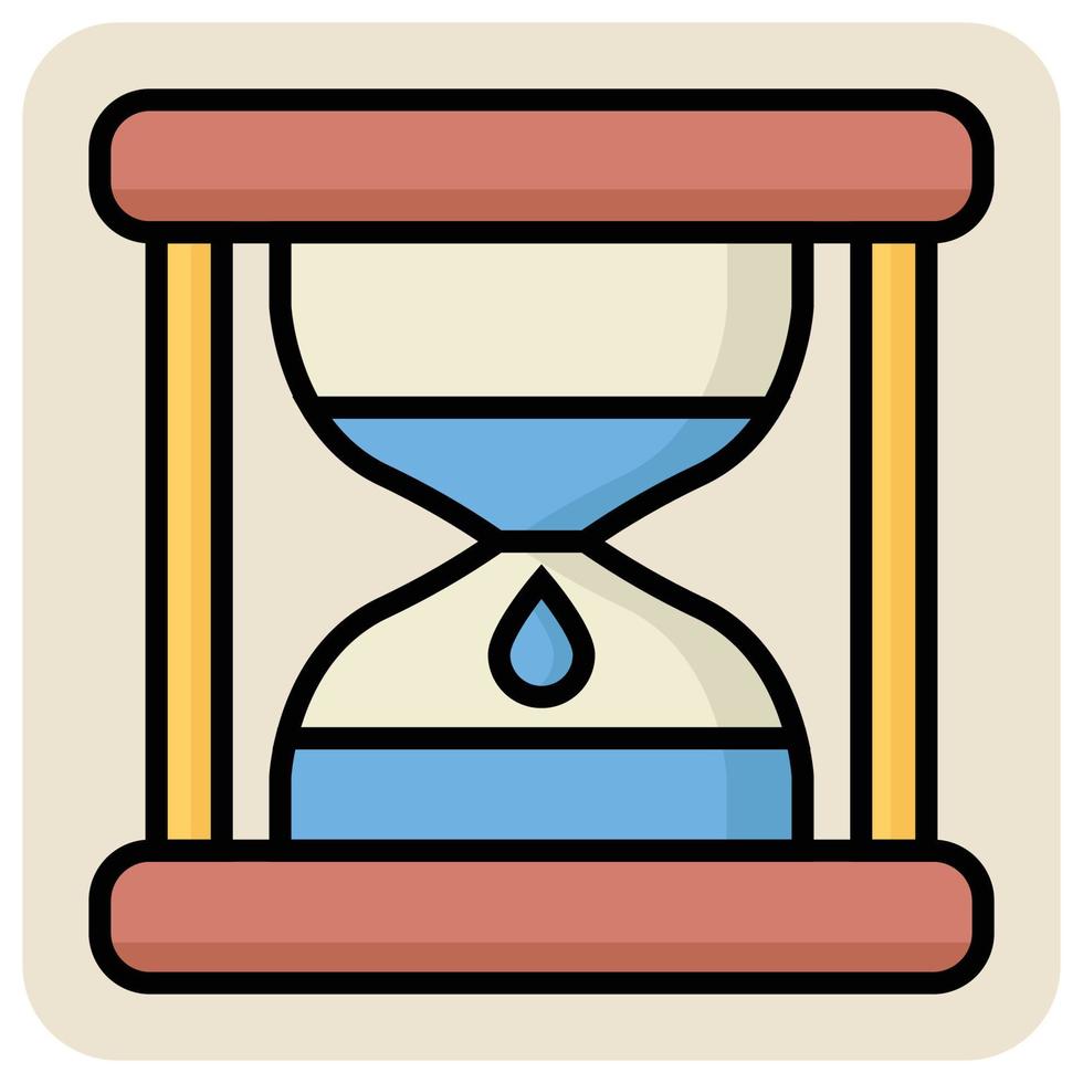 Filled color outline icon for Hourglass. vector