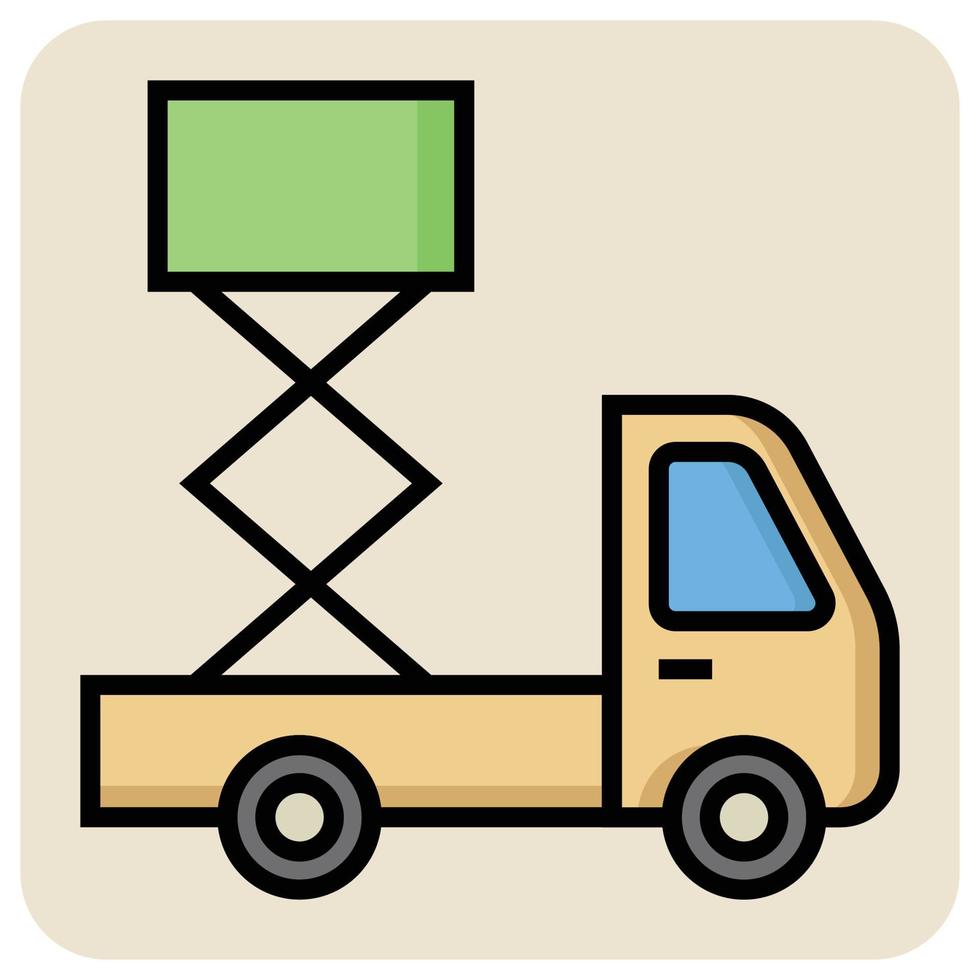 Filled color outline icon for Cargo transport. vector