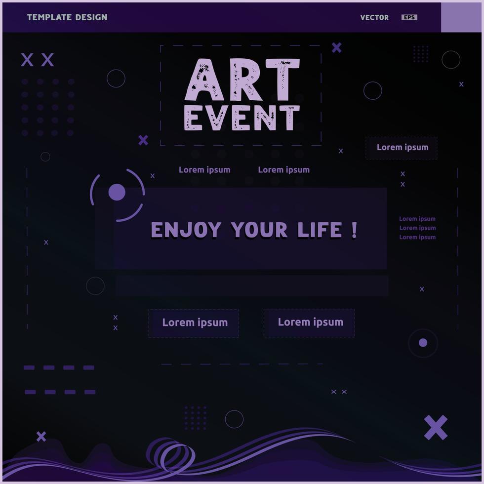 Event art design social media post templates. Design your perfect social media posts vector