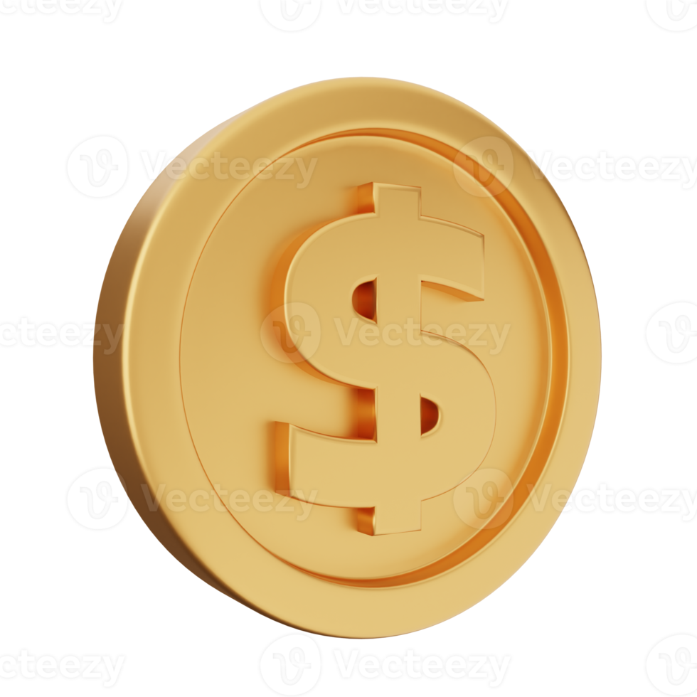 3d coin gold dollar silver bronze png