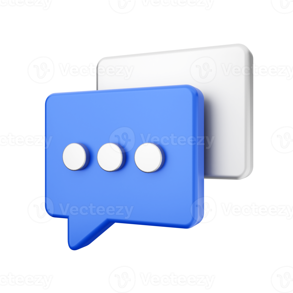 3d chat icon render illustration png