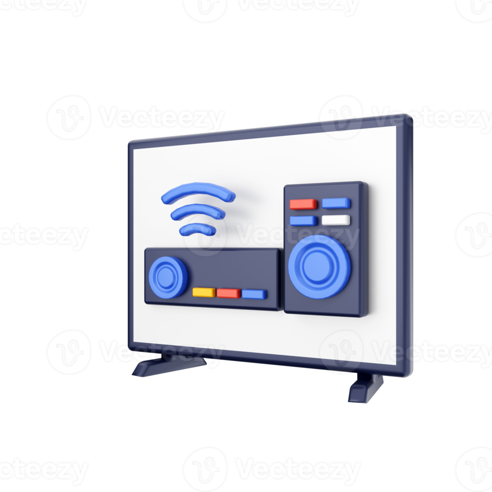 3d smart tv icon illustration png