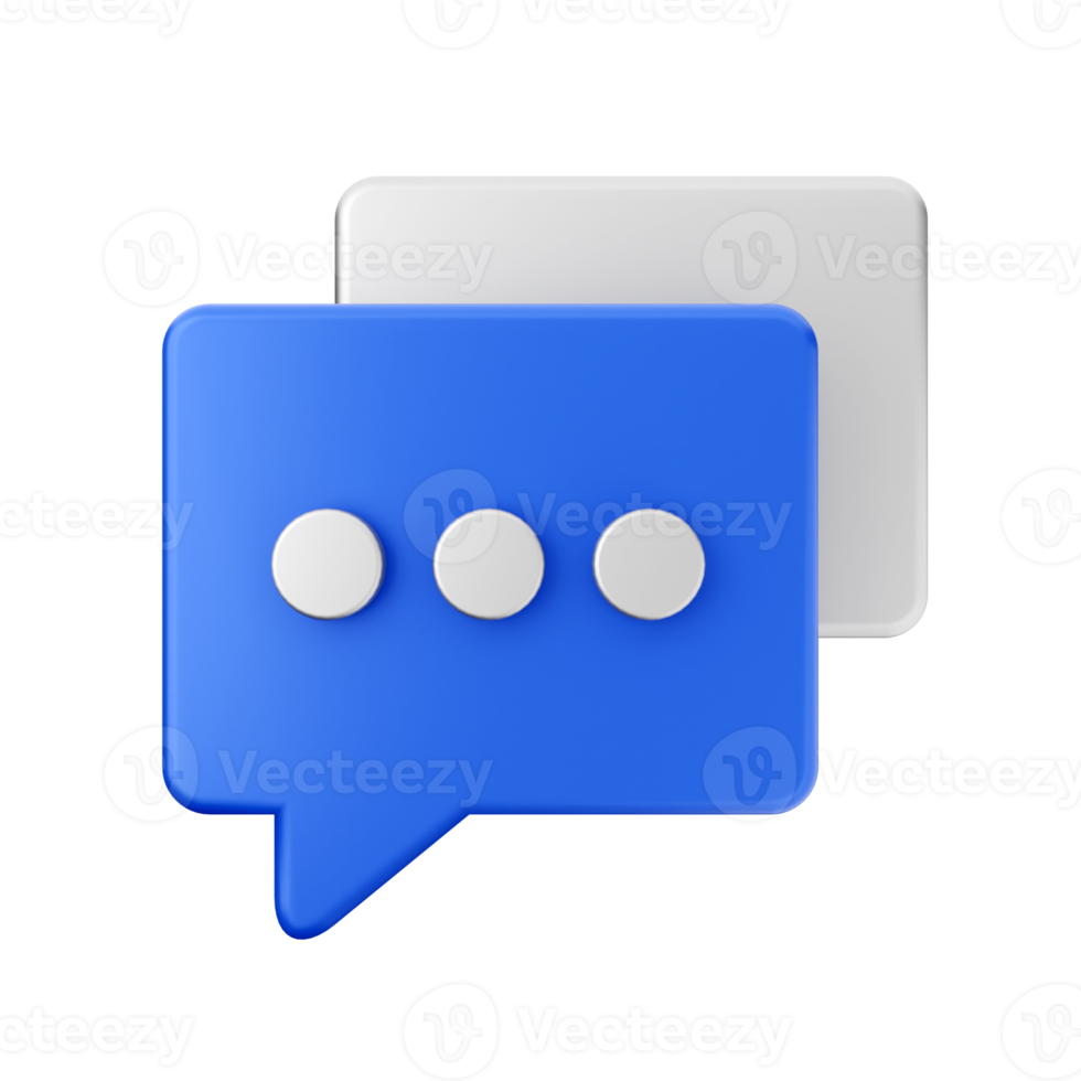 3d chat icon render illustration png