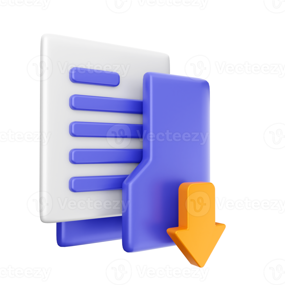 3d folder icon illustration png