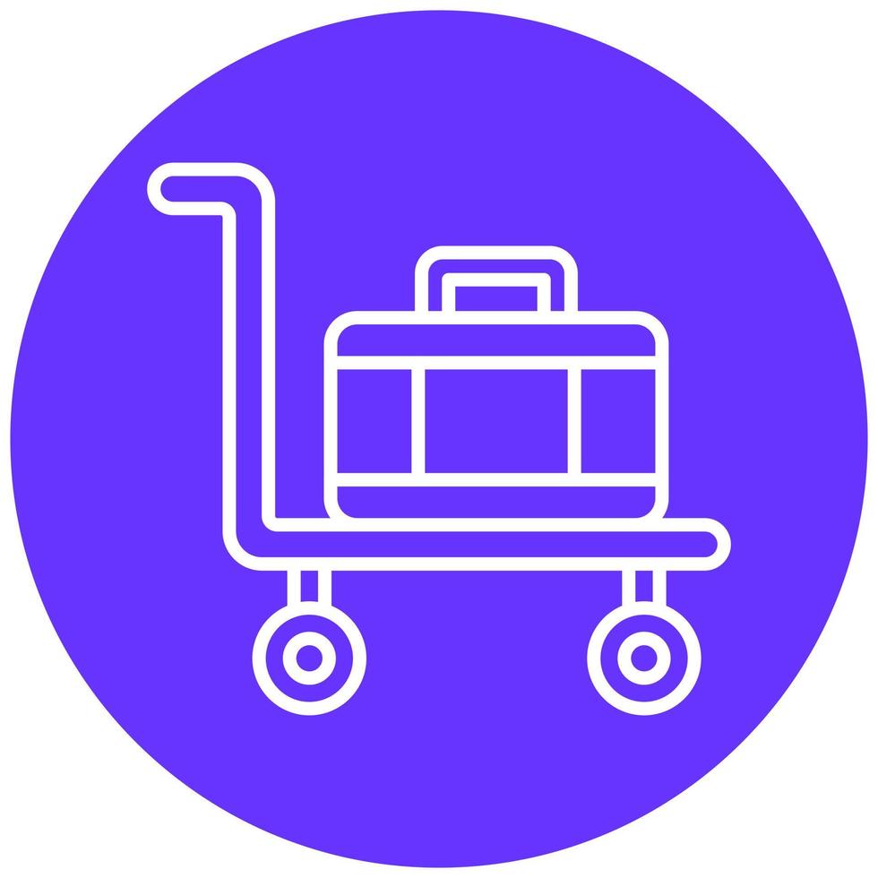 Luggage Cart Vector Icon Style