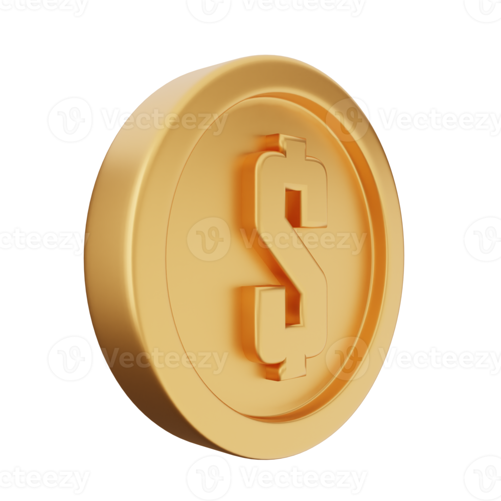 3d coin dollar gold png