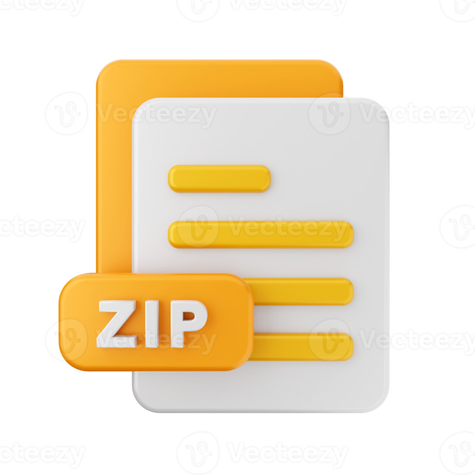 3d file folder zip icon illustration png