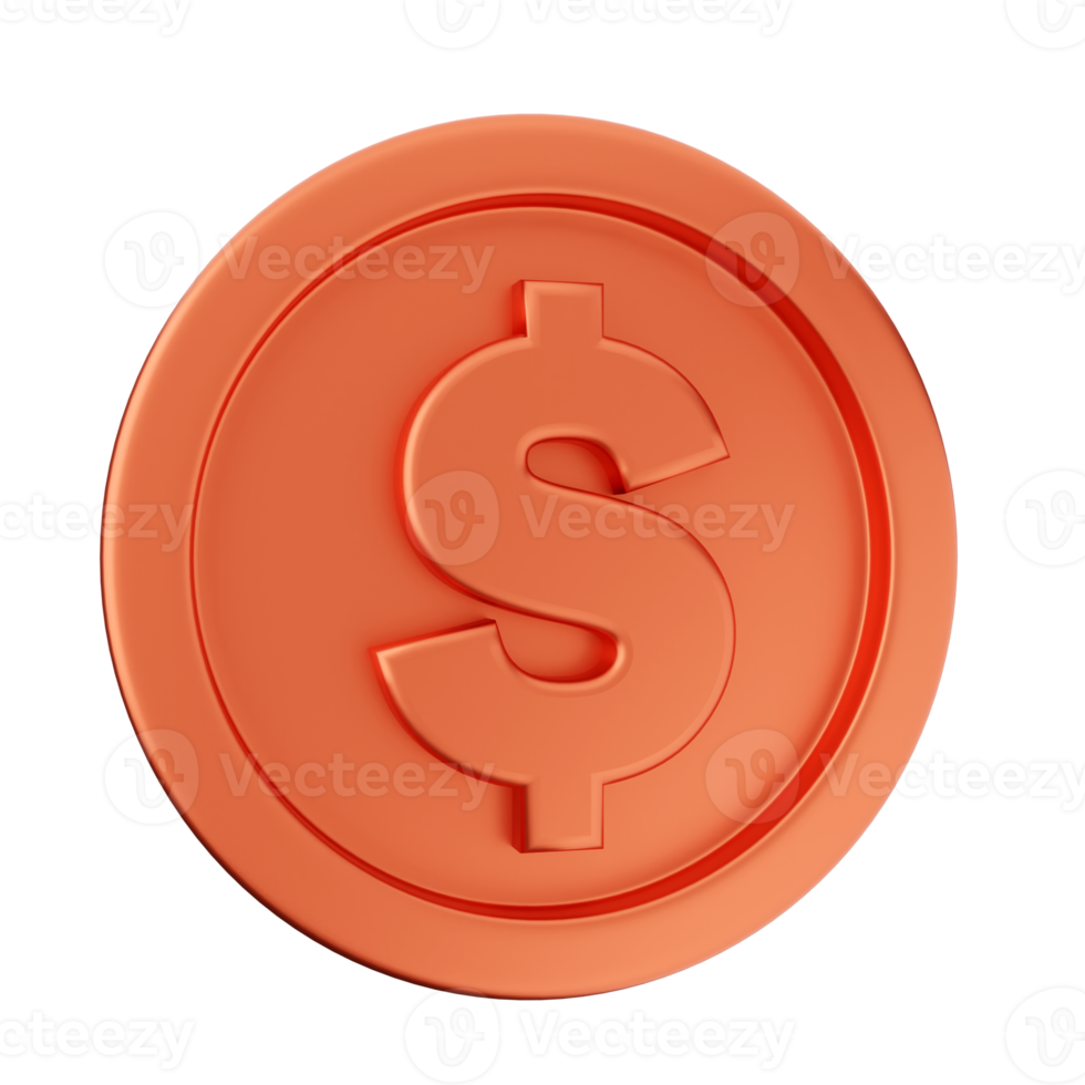 3d coin gold bronze silver icon png