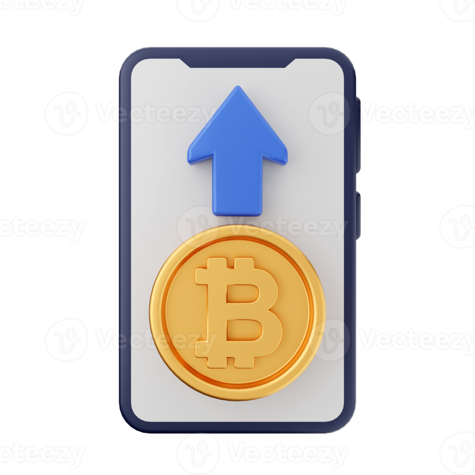 3d bitcoin cryptocurrency icon illustration png