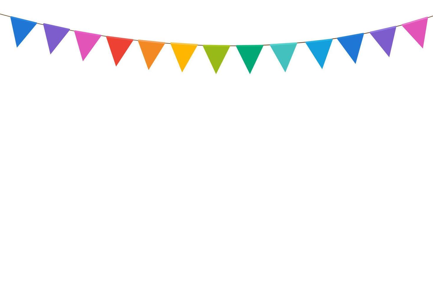 Carnival garland with colorful flags isolated on white background. festival decoration concept. vector