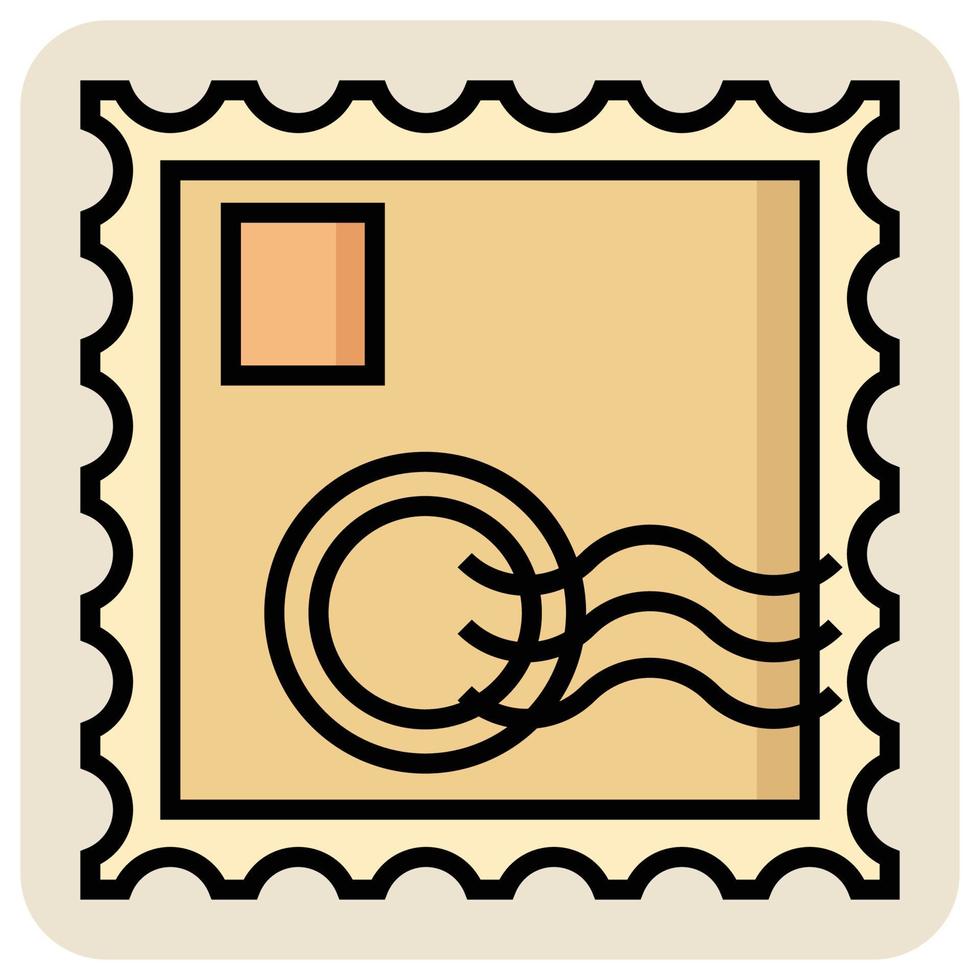 Filled color outline icon for Parcel label. vector