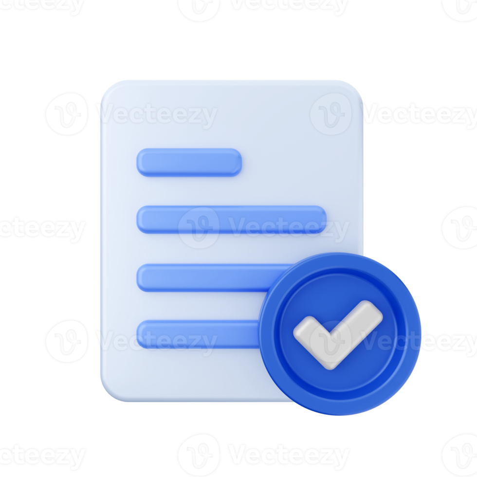 3d file folder verify icon illustration png