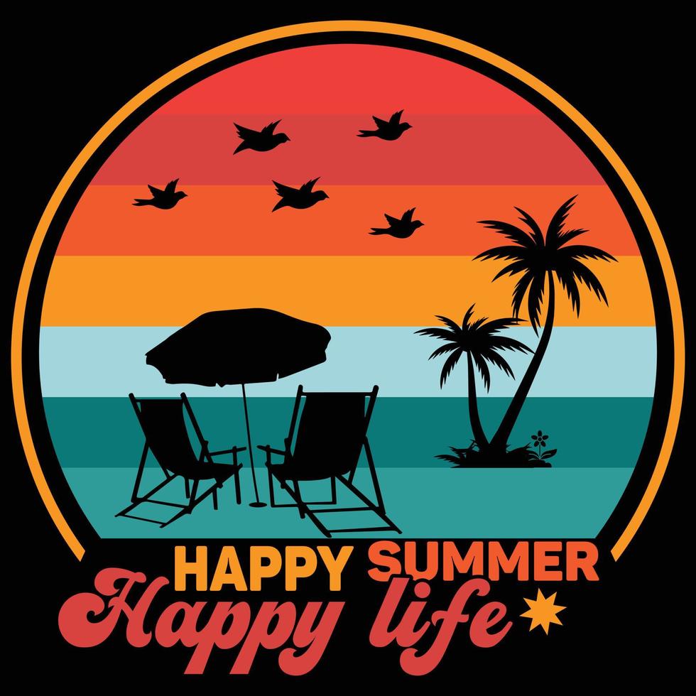 verano estado de mente camiseta diseño vector