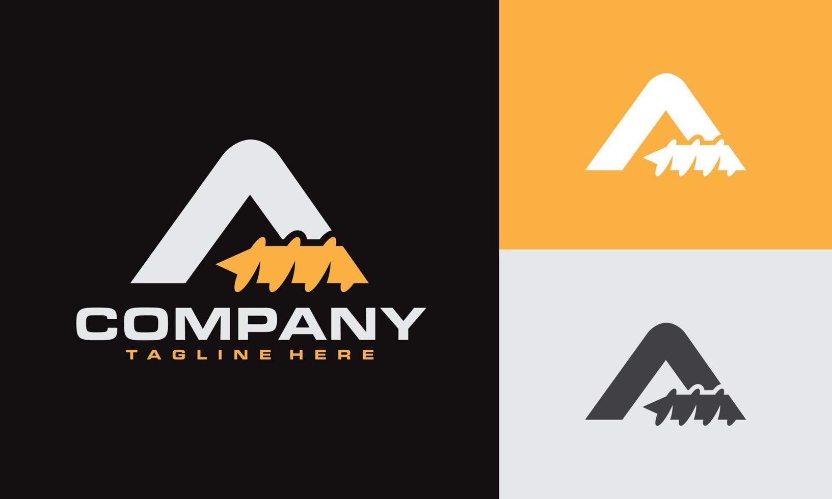 letter A drill logo vector