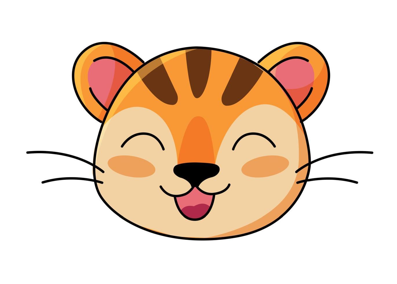 The tiger smiles. Vector image.