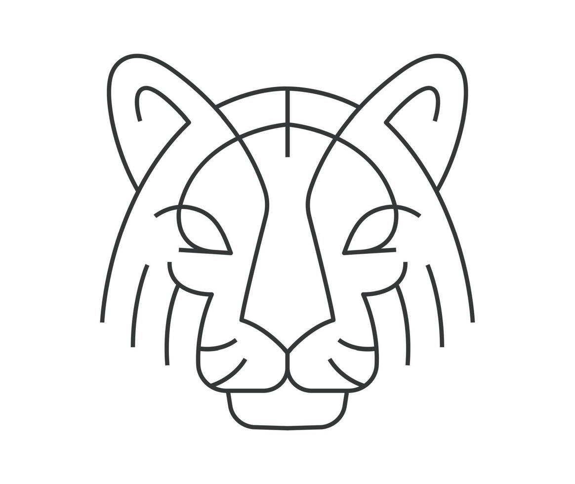 Linear tiger. The head of a tiger in vector. vector