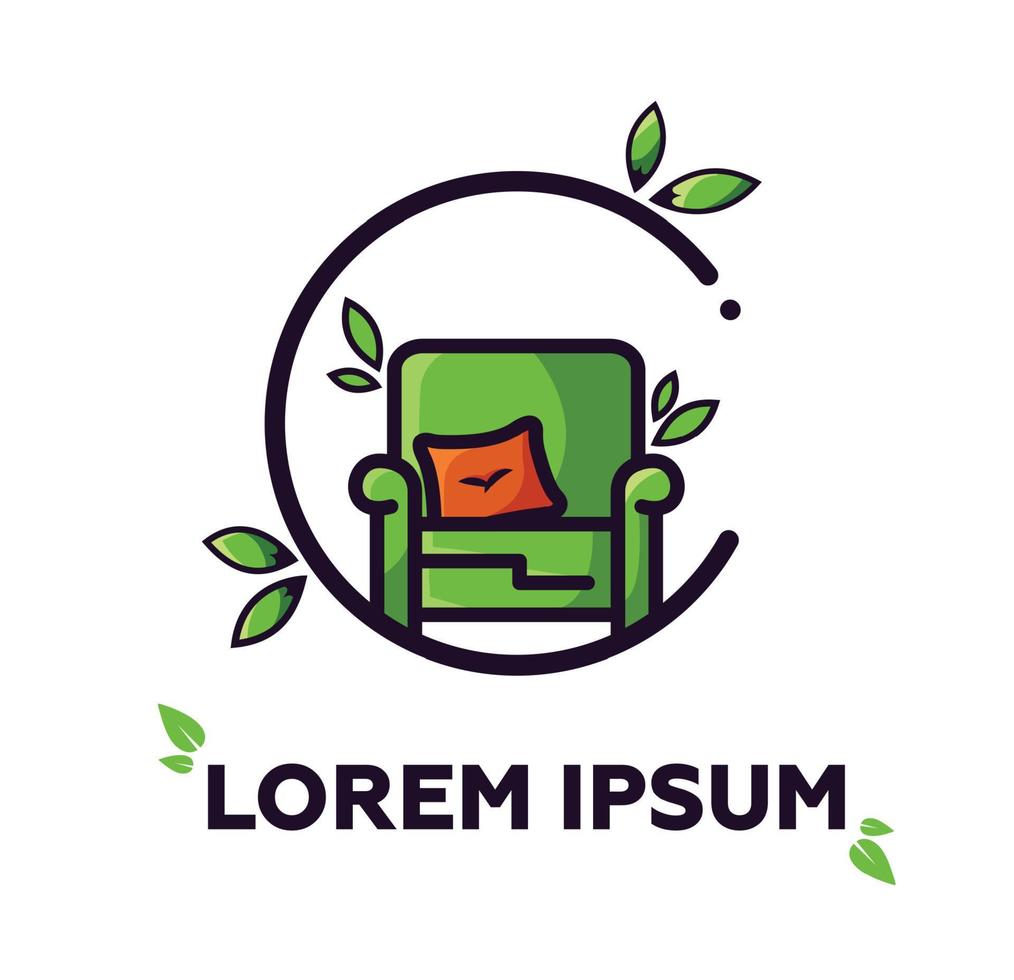 Sofa. Environmentally friendly furniture. Vector image.